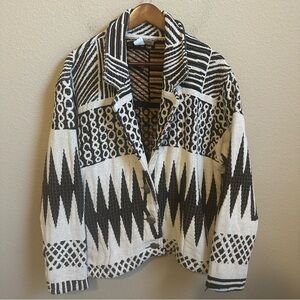 Vintage Painted Pony Women’s Geometric Woven Tapestry Blanket Coat